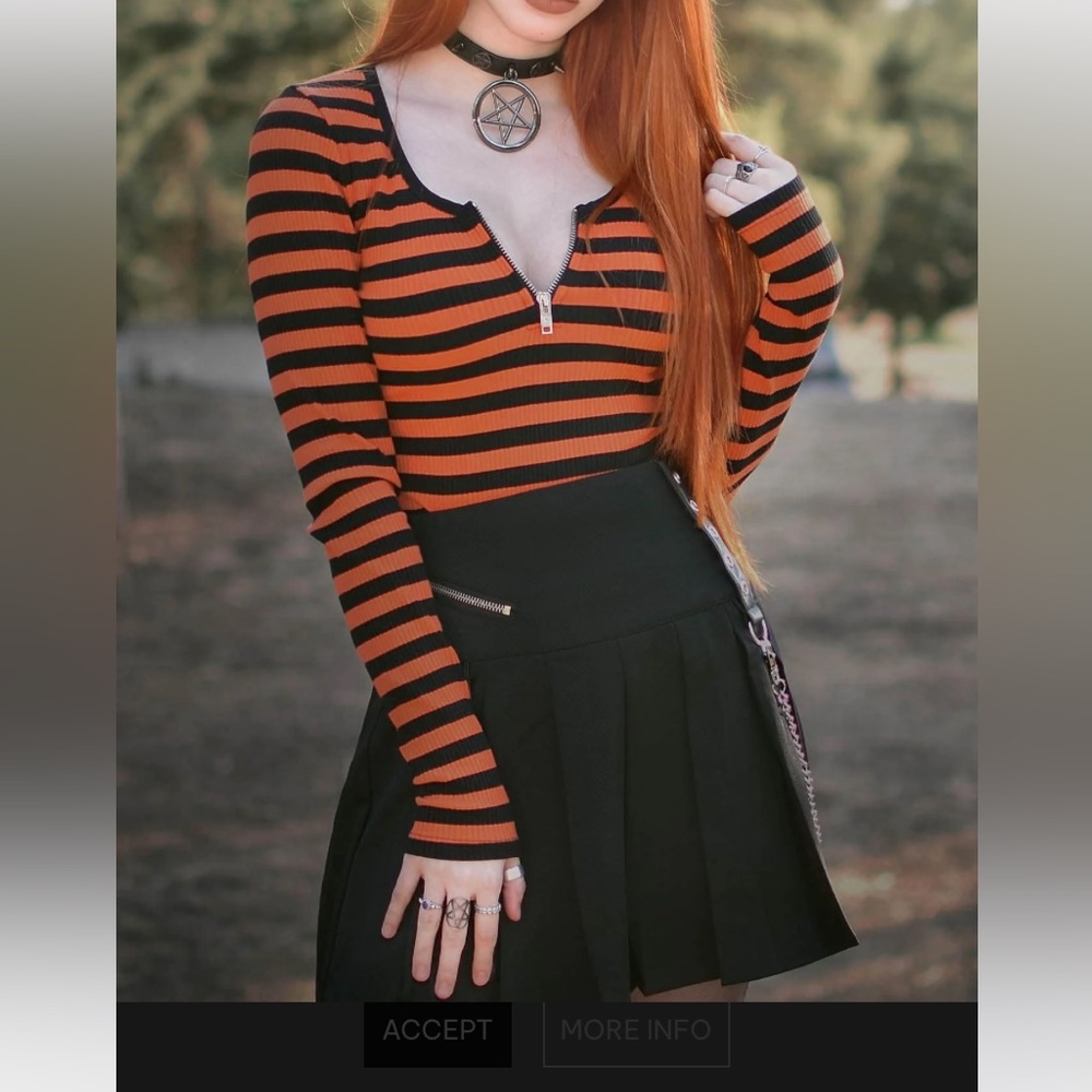 KILLSTAR Izora Ribbed Top (Pumpkin)